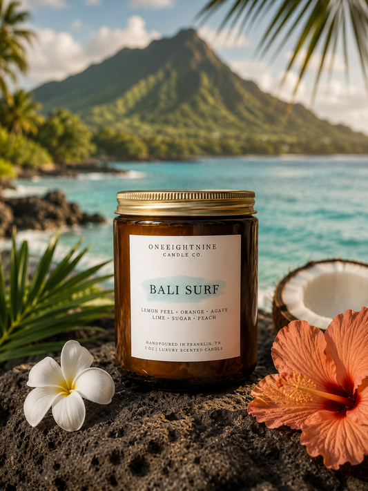 BALI SURF (7 oz Candle) Volcano Scent • Lemon Peel • Citrus