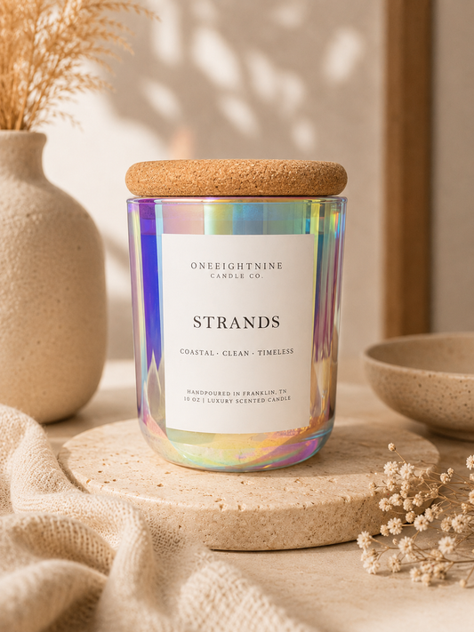 STRANDS (10 oz Candle ) Sea Salt • Ozone • Jasmine • Orchid • Tonka Bean • Amber