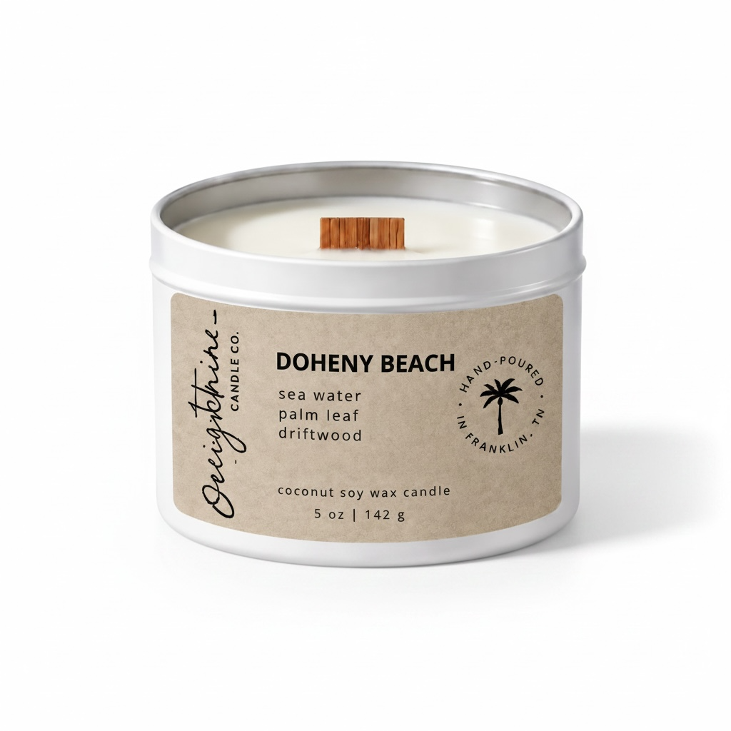 DOHENY BEACH (5 oz Candle) Sea Water | Palm Leaf | Driftwood