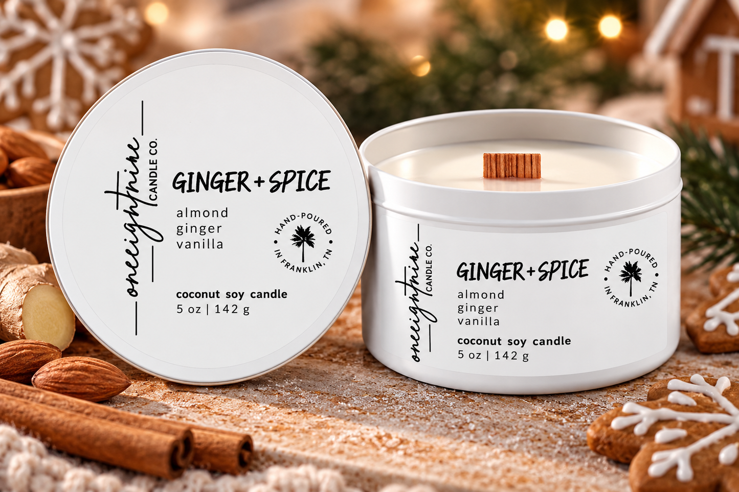GINGER + SPICE (5 oz Candle) almond | ginger | vanilla