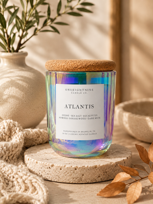 ATLANTIS (10 oz Candle) Marine • Sea Salt • Plum • Eucalyptus • Sandalwood • Amber