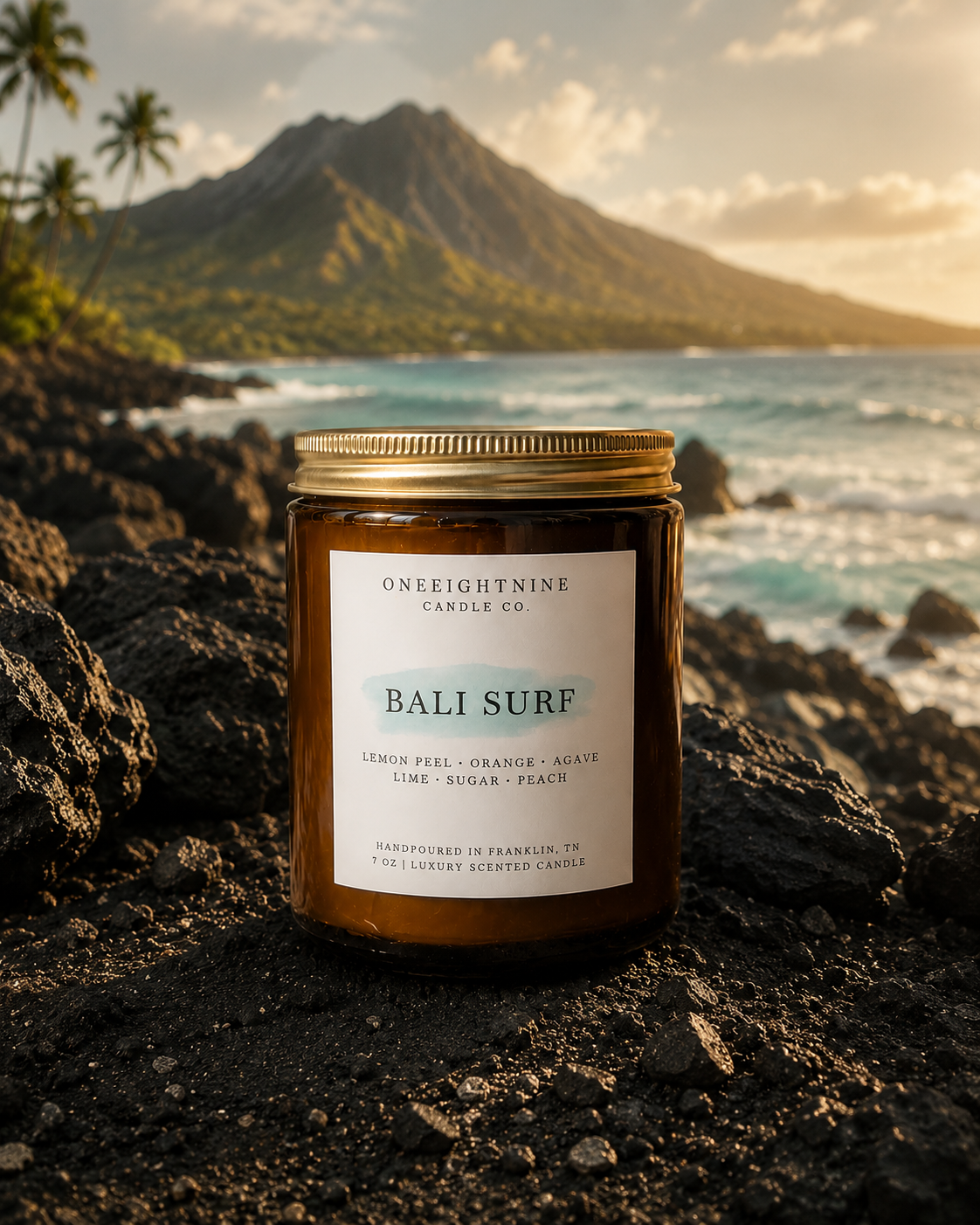 BALI SURF (7 oz Candle) Volcano Scent • Lemon Peel • Citrus