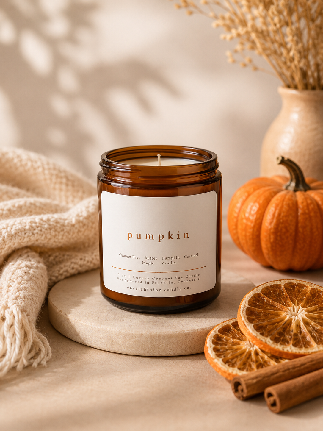 pumpkin (Fall Seasonal) 7oz Candle Single Wick