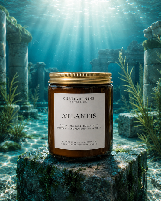 ATLANTIS (7 oz Candle) Marine • Sea Salt • Plum • Eucalyptus • Sandalwood • Amber