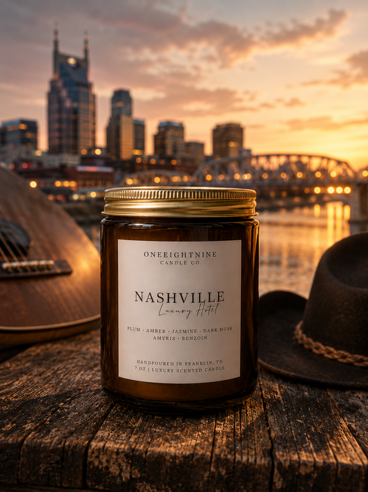 NASHVILLE (7 oz Candle) Plum • Amber • Jasmine • Dark Musk • Amyris • Benzoin