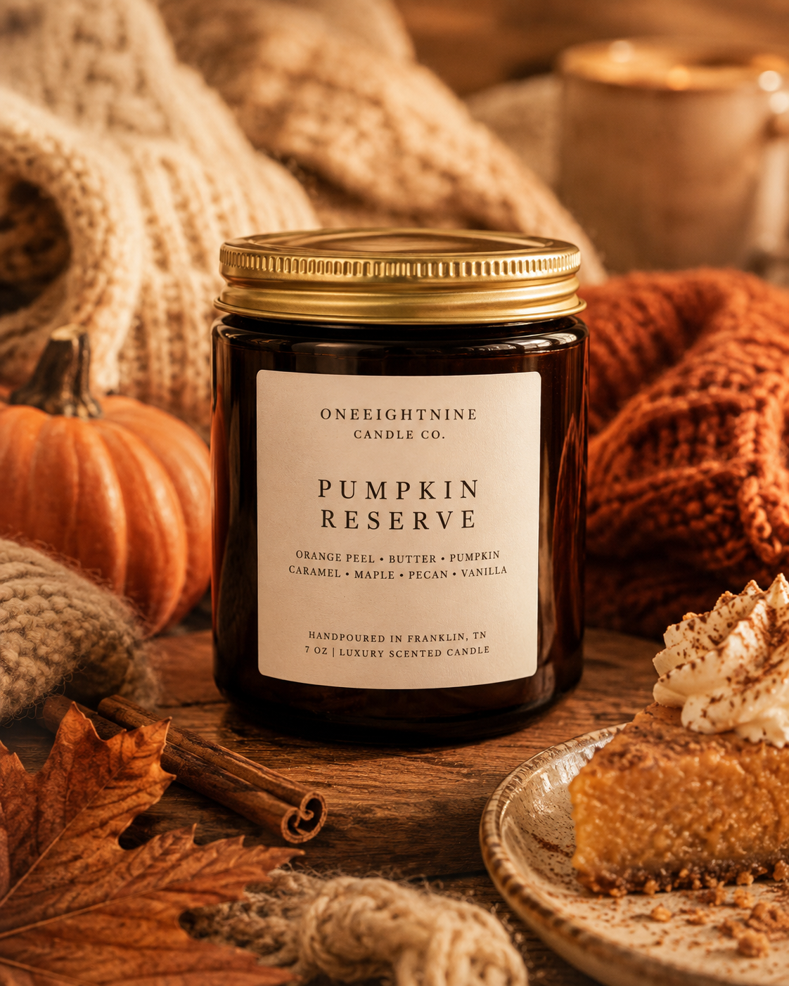PUMPKIN RESERVE (7 oz Candle) Orange Peel • Butter • Caramel • Maple • Pecan • Vanilla