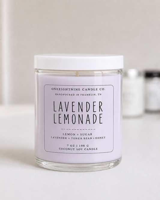 Lavender Lemonade (7oz Candle Single Wick)  Lemon, Lavender, Sugar, Tonka Bean