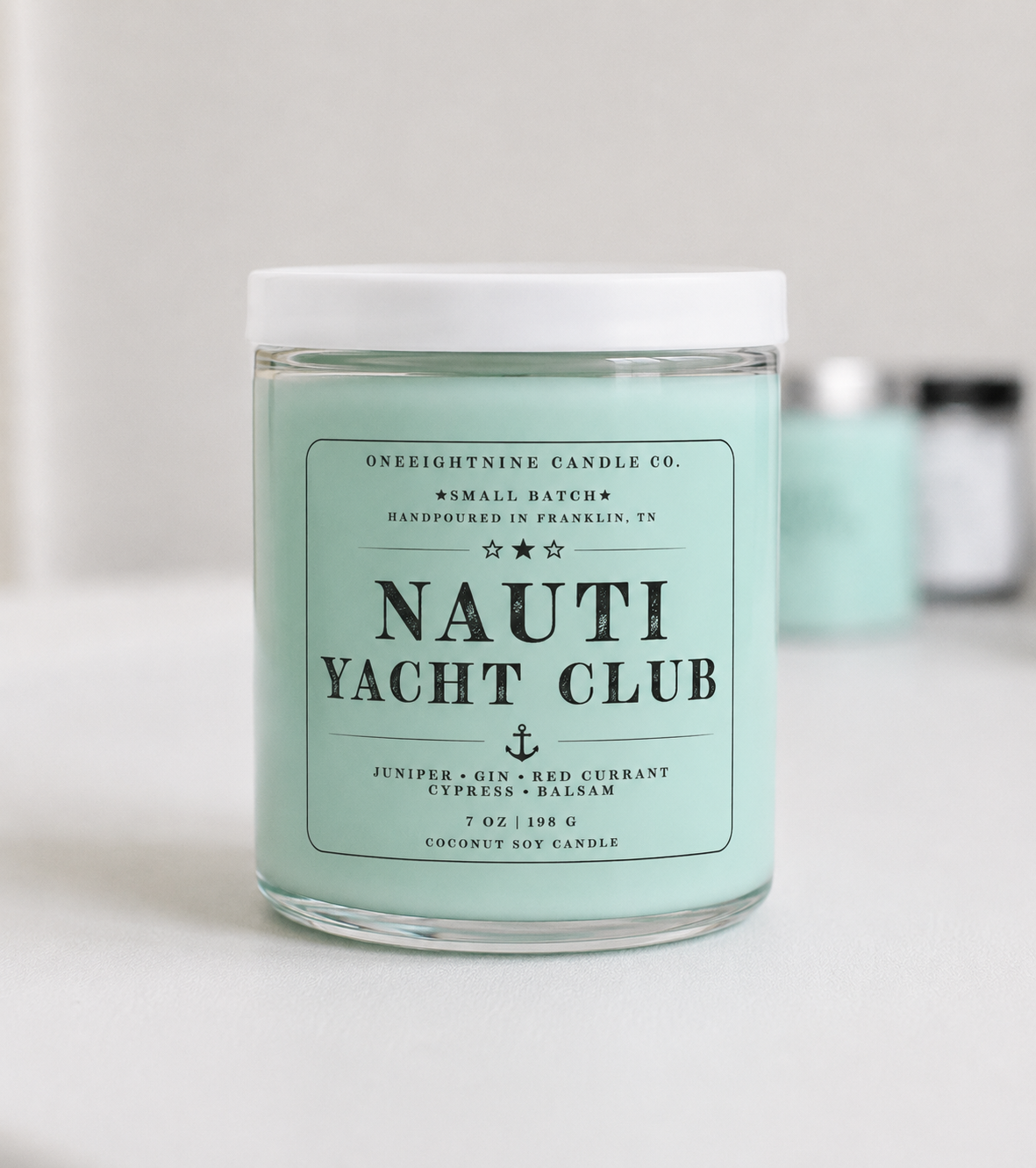 Nauti Yacht Club (7oz Candle Single Wick) Juniper, Dry Gin, Red Currant, Cypress, Balsam - Everyday Collection
