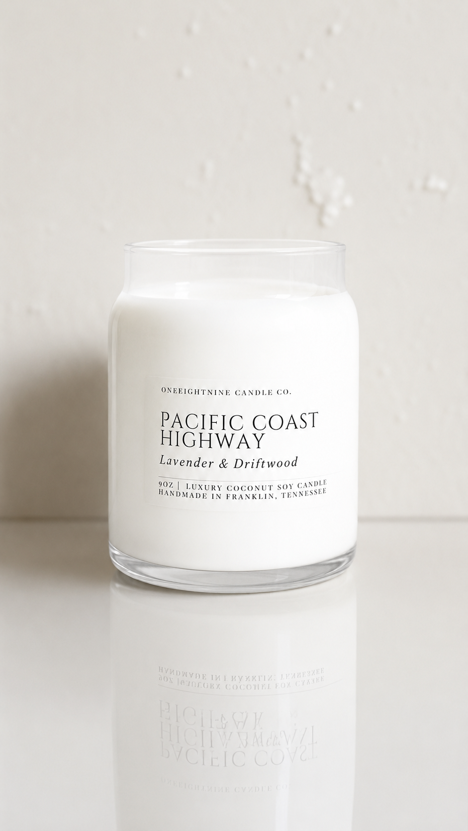 Lavender Driftwood (9 Oz Double Wick Candle) Eucalyptus, Marine, Honeydew Melon, Green Leaves, Lavender, Sage, Cedar, Amber, Benzoin, Cypress
