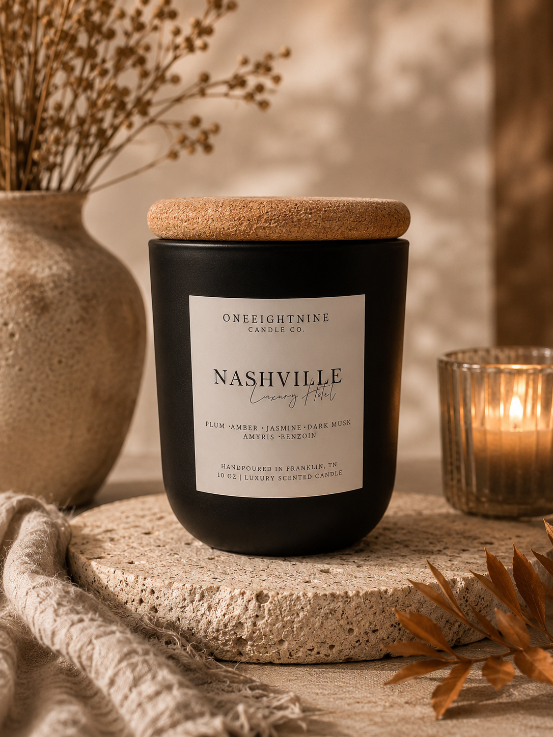 NASHVILLE  (10 oz  Candle) Plum • Amber • Jasmine • Dark Musk • Amyris • Benzoin