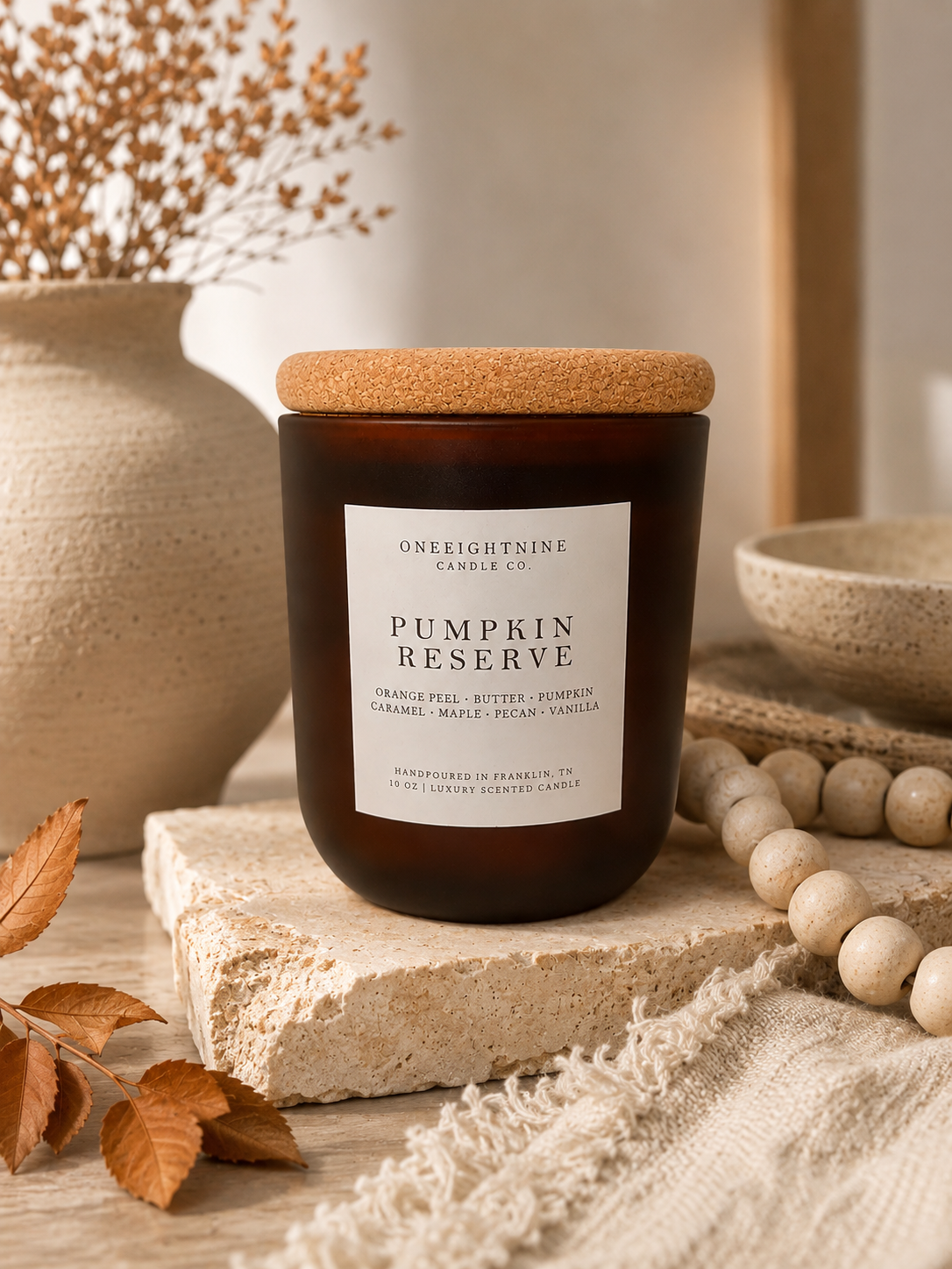PUMPKIN RESERVE   (10 oz Candle)      Orange Peel • Butter • Caramel •  Maple • Pecan • Vanilla