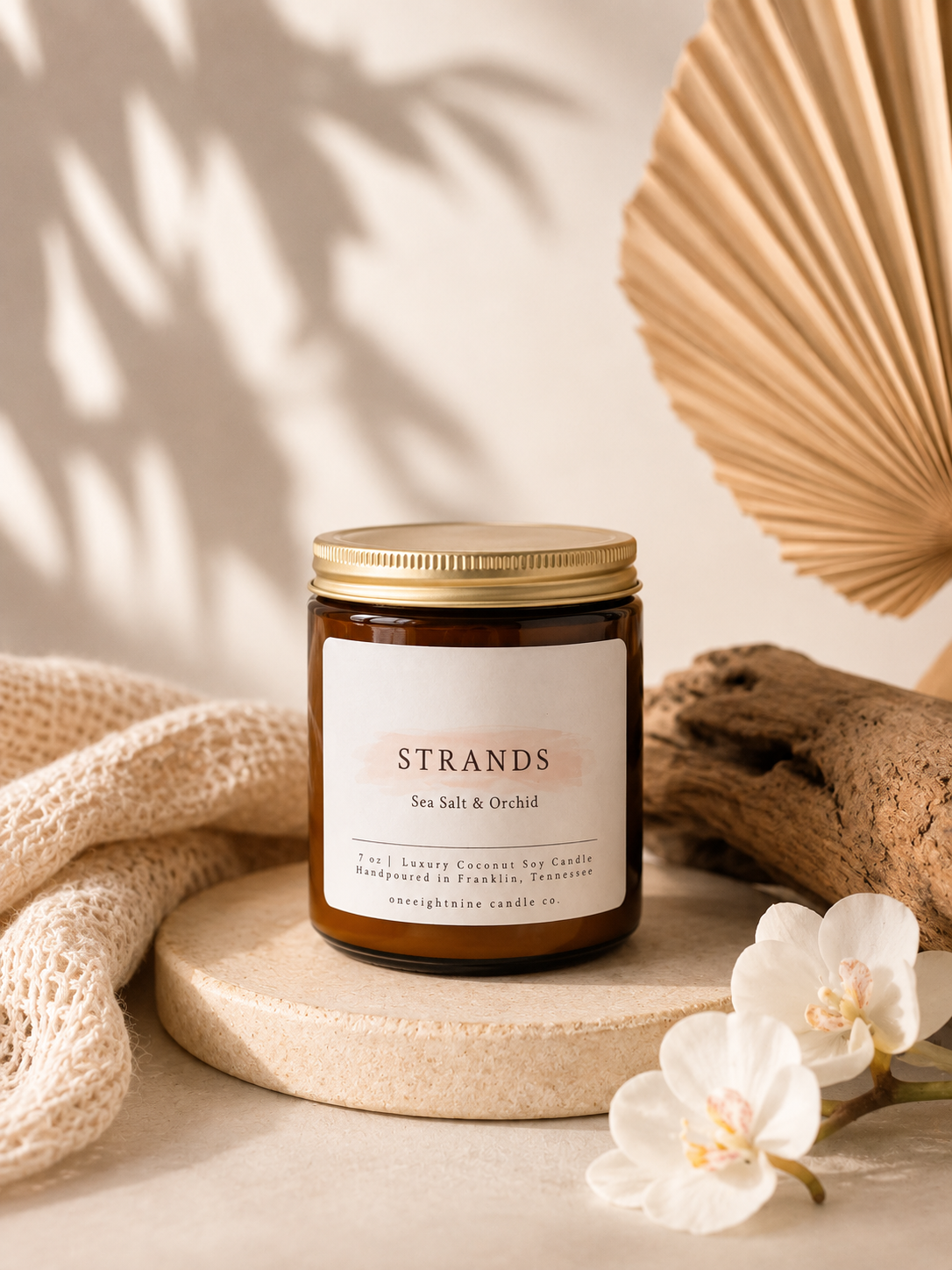 Strands 7 oz Coconut Soy Candle (Single Wick)