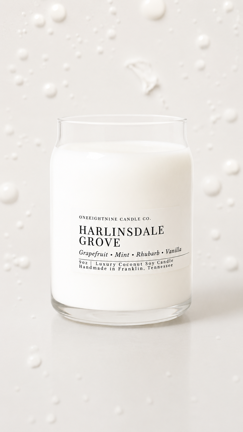 Harlinsdale Grove (9 Oz Double Wick Candle)Grapefruit, Mint, Rhubarb, Rose, Lavender, Apple, Vanilla