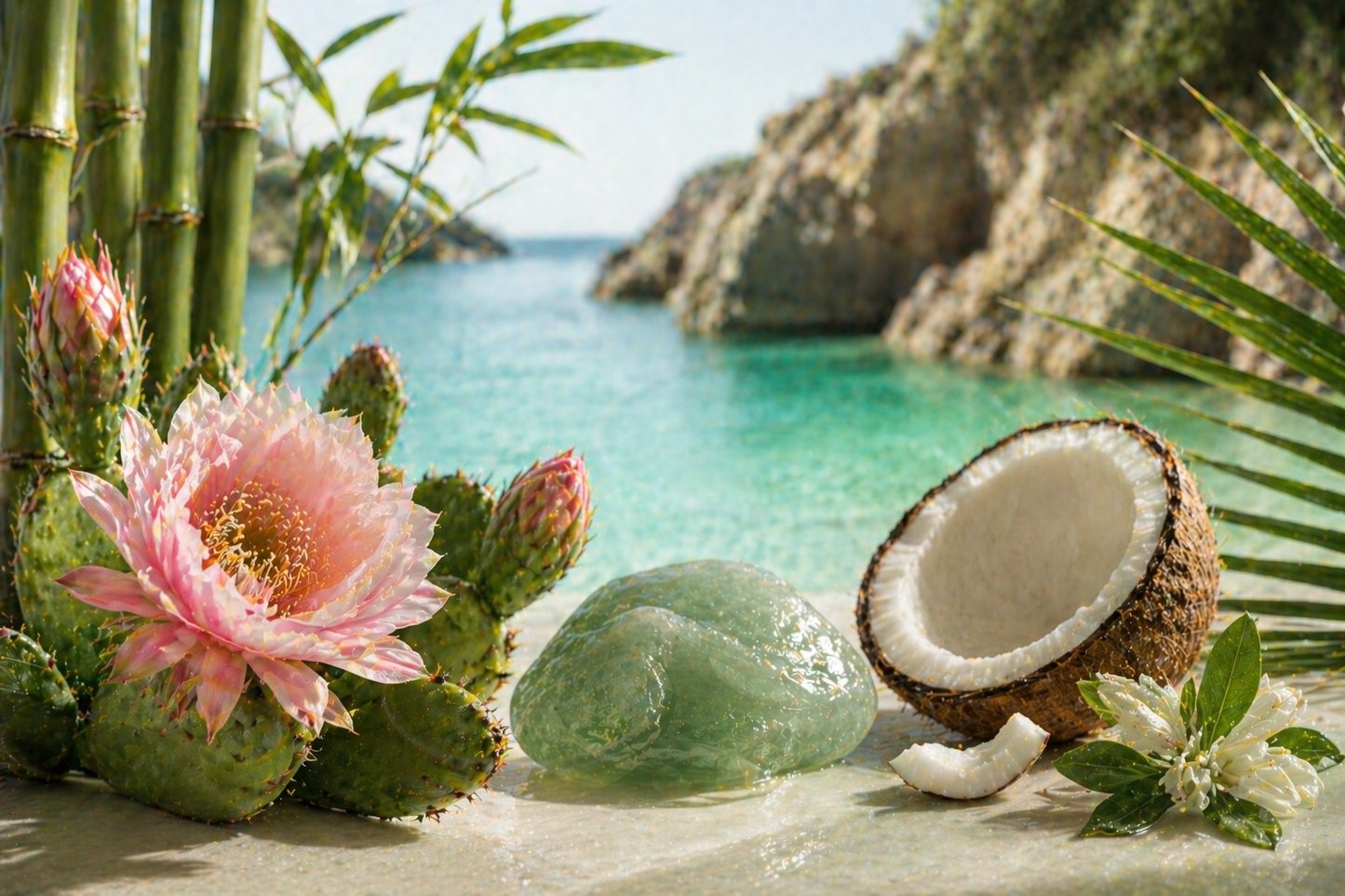 Dana Point Cove (9 Oz Double Wick Candle) Agave, Aloe, Spearmint, Chrysanthemum, Green Leaves, Bamboo, Vanilla, Coconut