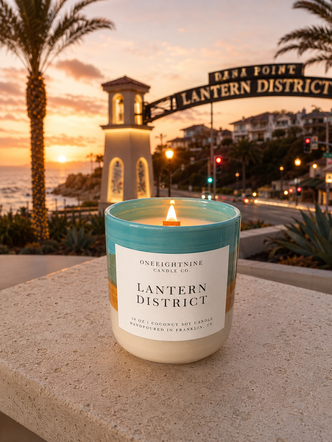 LANTERN DISTRICT (10 oz Candle)   Orange Blossom   •   Sea Salt • Fig  •  Olive Tree   •  Cedarwood  •   Sandalwood