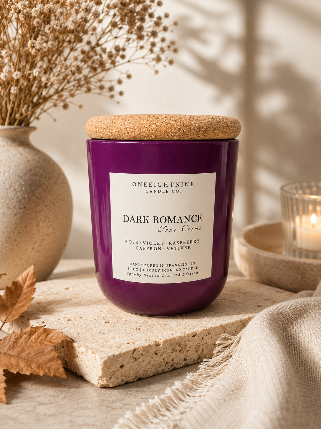DARK ROMANCE  (10 oz Candle )   Rose •  Violet •  Raspberry •  Saffron •  Vetiver