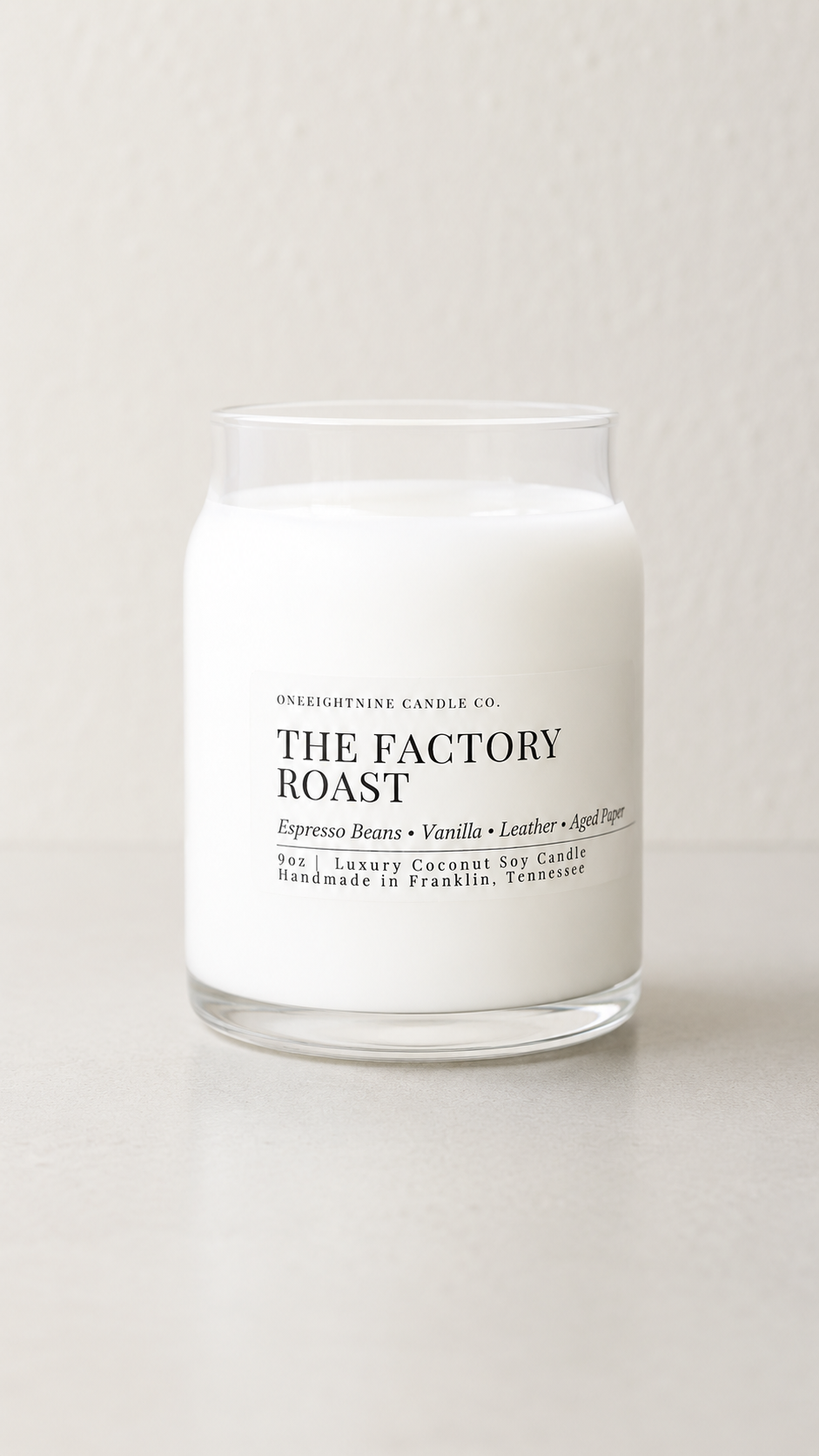 The Factory Roast (9 Oz Double Wick Candle) Fresh Coffee, Creamy Milk Blend, Caramel, Vanilla