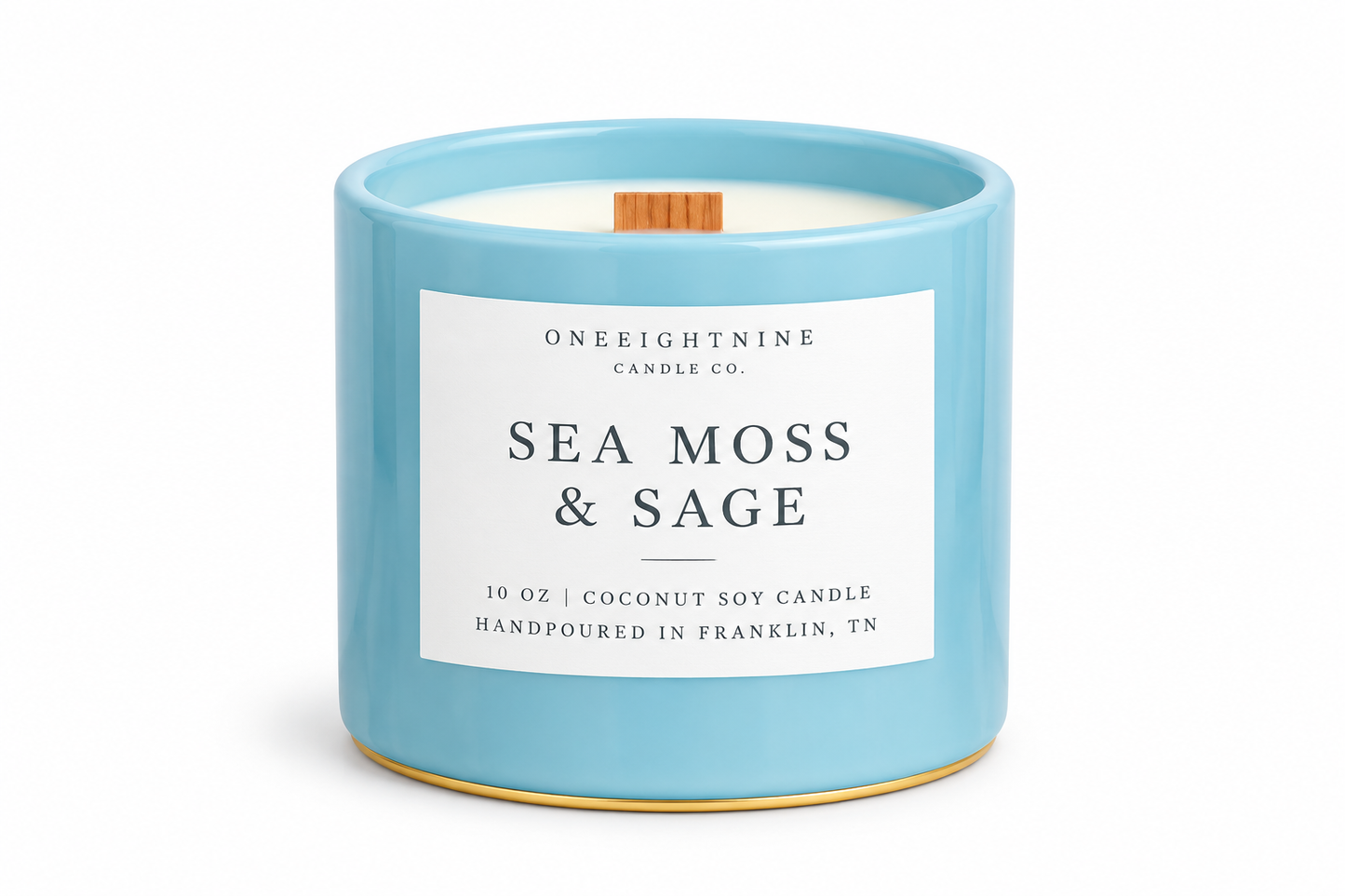 SEA MOSS & SAGE  (10 oz Candle)   Ozone   •   Linen •  Eucalyptus  •  Sea Salt  •  Pine  •  Moss  •  Fir