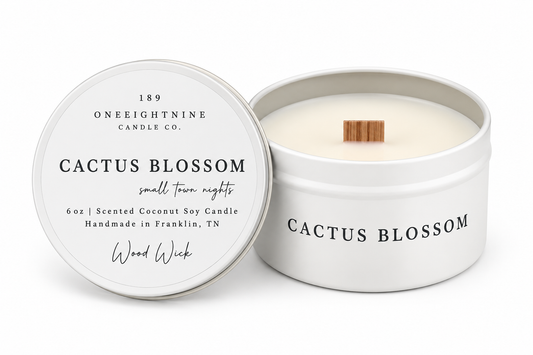 🌸 CACTUS BLOSSOM  (6 oz Candle )   Citrus  •  Coconut  •  Cactus Flower  •  Vanilla  •  Woods