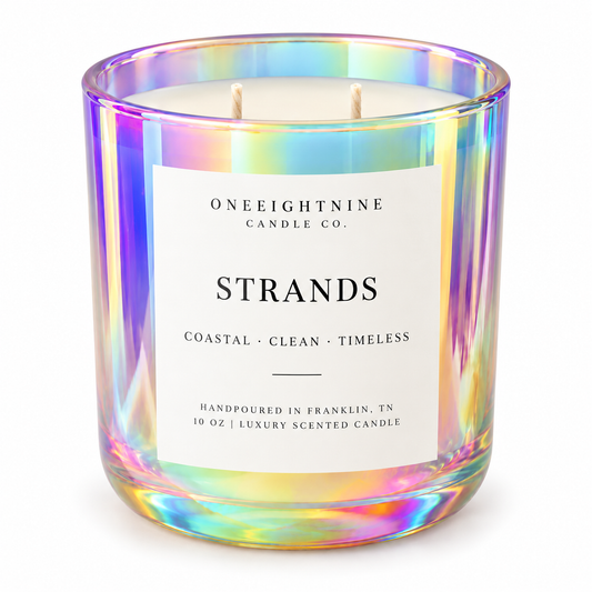 STRANDS   (10 oz Candle )   Sea Salt  • Ozone  • Jasmine  •  Orchid • Tonka Bean •  Amber