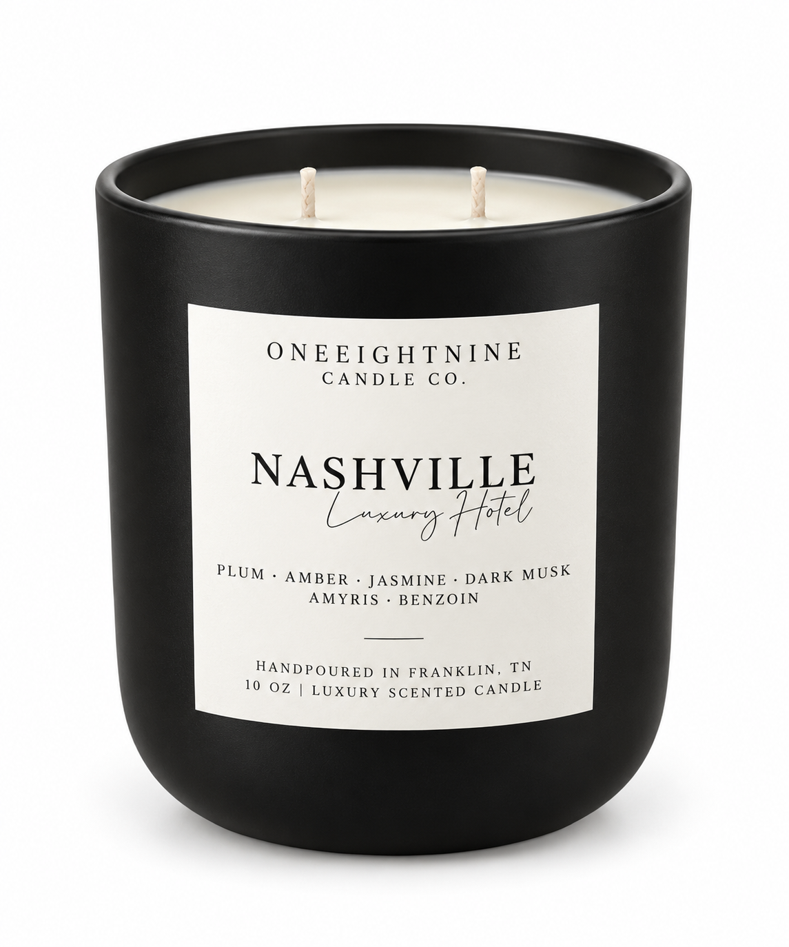 NASHVILLE  (10 oz  Candle) Plum • Amber • Jasmine • Dark Musk • Amyris • Benzoin