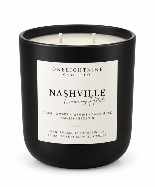 NASHVILLE  (10 oz  Candle) Plum • Amber • Jasmine • Dark Musk • Amyris • Benzoin