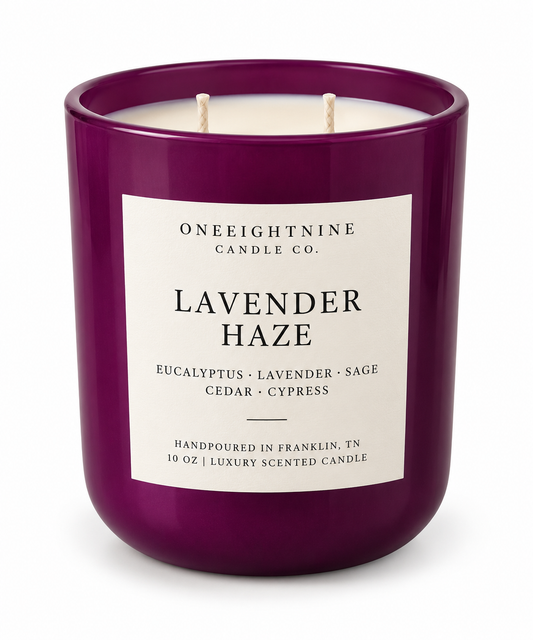 LAVENDER HAZE  (10 oz Candle)    Eucalyptus  • Lavender • Sage • Cedar • Cypress