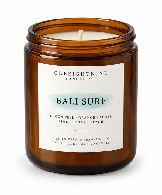 BALI SURF   (7 oz Candle)     Volcano Scent  •  Lemon Peel • Citrus