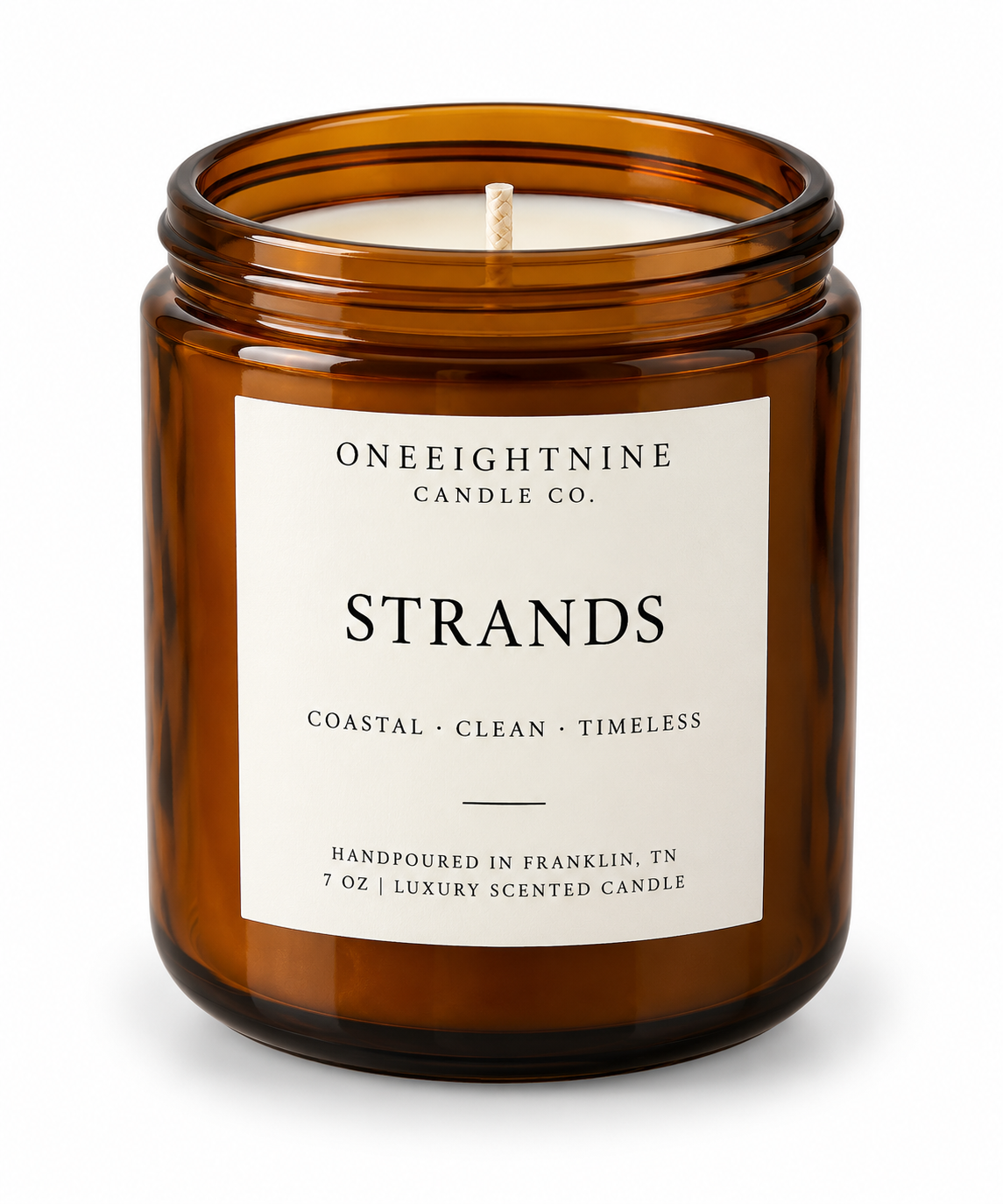 STRANDS  (7 oz Candle)    Sea Salt  •  Ozone •  Jasmine •  Orchid •  Tonka Bean •  Amber